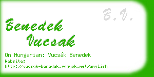 benedek vucsak business card